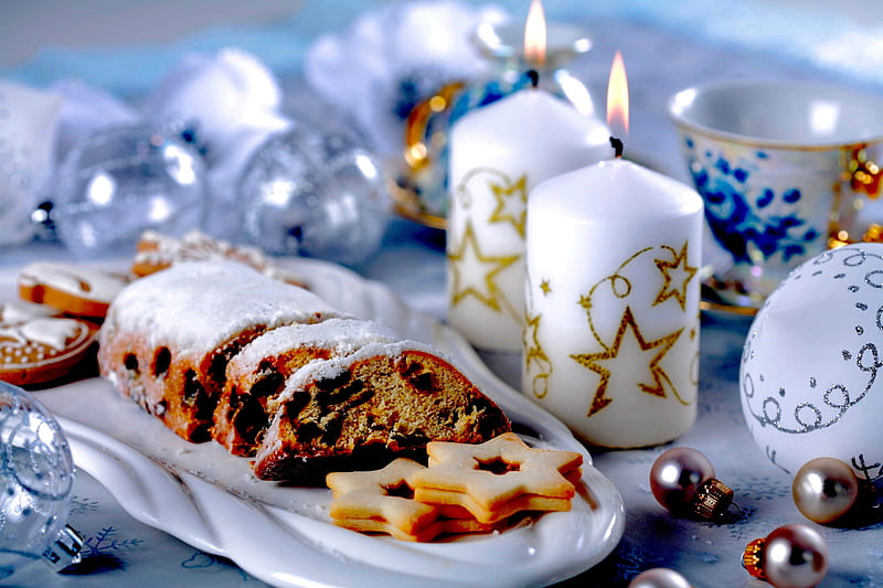 WINTER TREAT, christmas, decorations, candles, winter, Cakes, HD