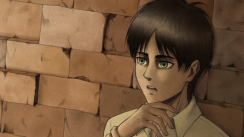 Attack On Titan Eren Yeager Leaning On The Wall Anime, HD wallpaper