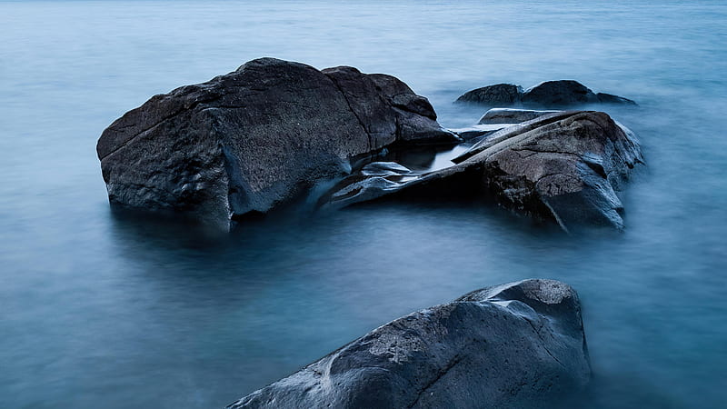 Lake Superior Rocks , lake, nature, rocks, HD wallpaper