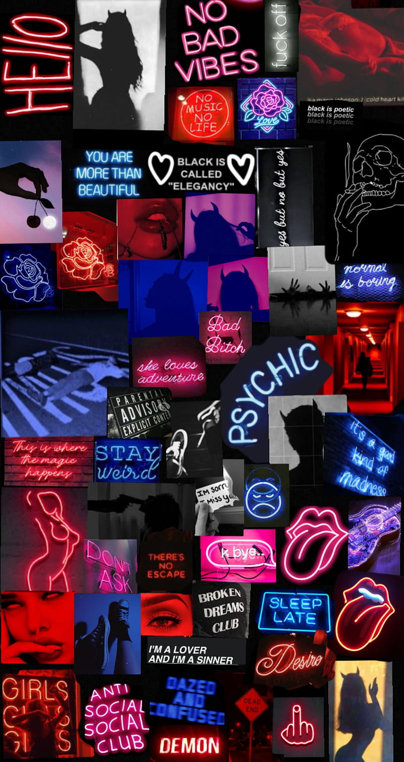 Aesthetic , aesthetics, blue, dark, neon, pink, purple, red, HD phone wallpaper