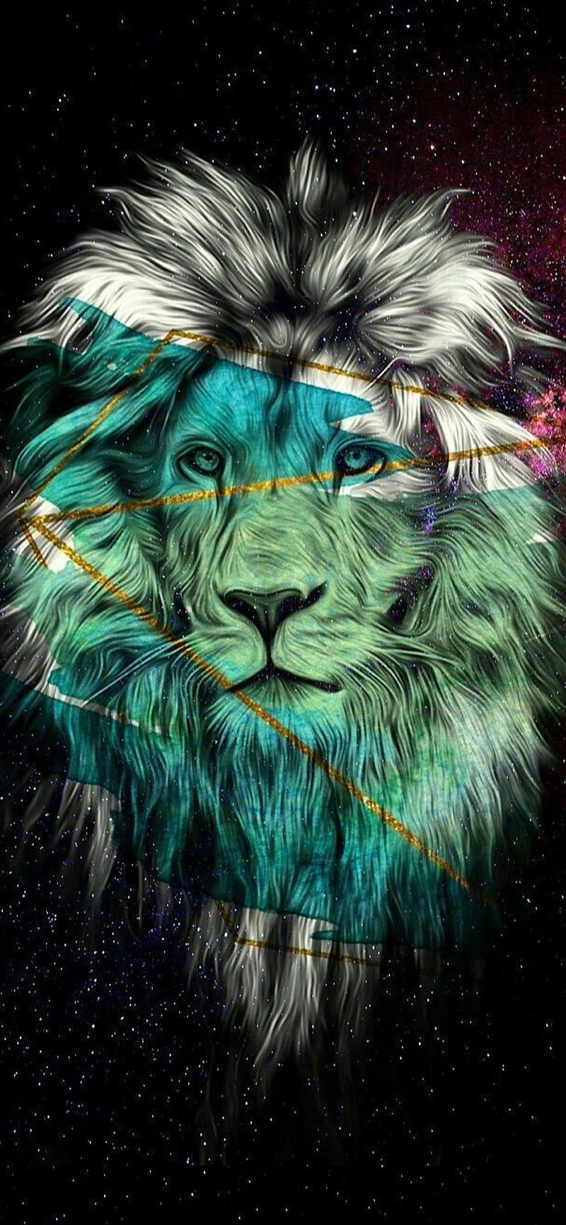 Lion, abstract, galaxy, hipster, HD phone wallpaper | Peakpx