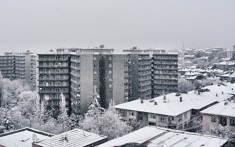 Russian Urban Winter, architecture, Russia Urban Winter, Russia, snow, buildings, Russian, HD wallpaper