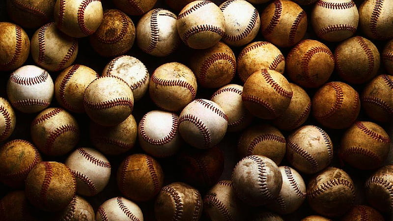 Montón de pelotas de béisbol sucias béisbol, Fondo de pantalla HD | Peakpx