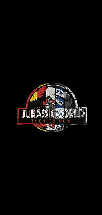 Jurassic Then to now, jurassic park, jurassic world, logo, then to now, HD phone wallpaper