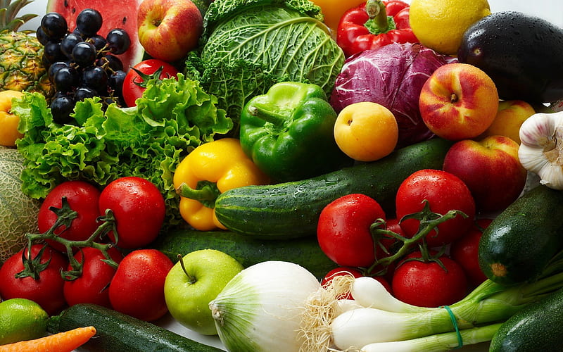 Veggie Still Life, tomato, life, cucumber, still, abstract, peper, lettuce, cabbage, green, HD wallpaper