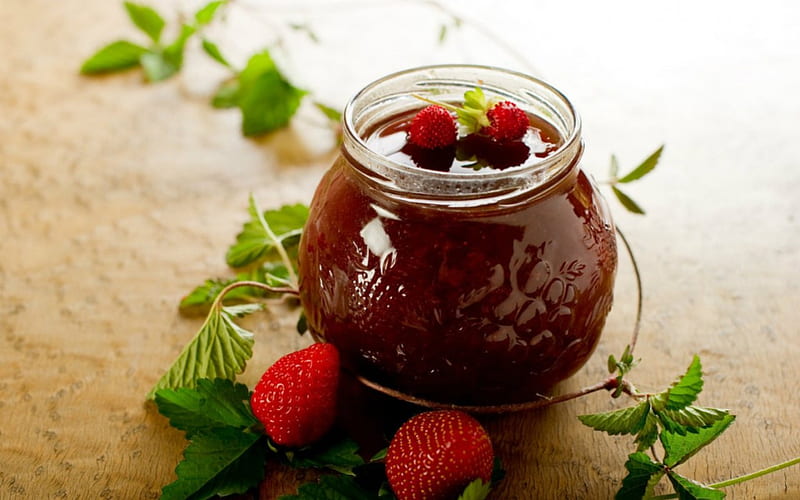 Strawberry Jam, jam, strawberry, food, fruits, HD wallpaper