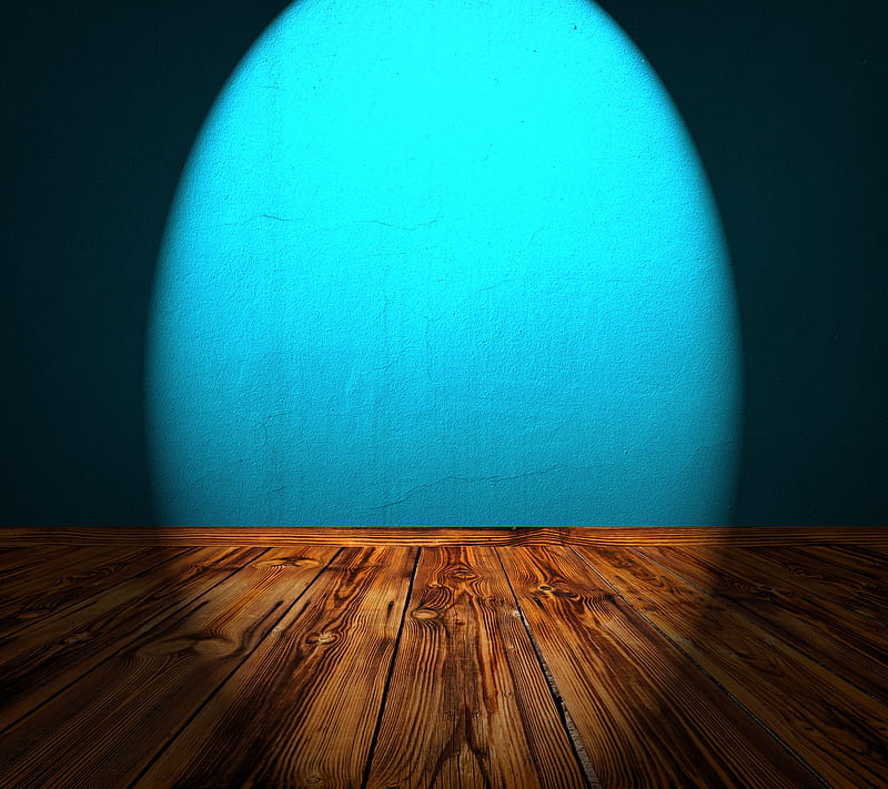 Holo Wall Spotlight, blue, floor, hardwood, holo, room, spotlight, wall, wood, HD wallpaper