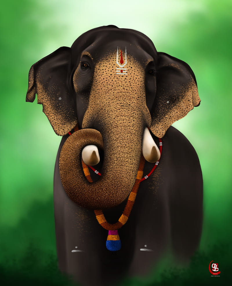 Elephant, indian, animal, art, HD phone wallpaper | Peakpx
