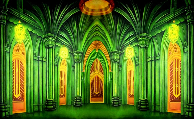 Wizard Of Oz, Emerald, Hall, Green, Movie, City, HD wallpaper