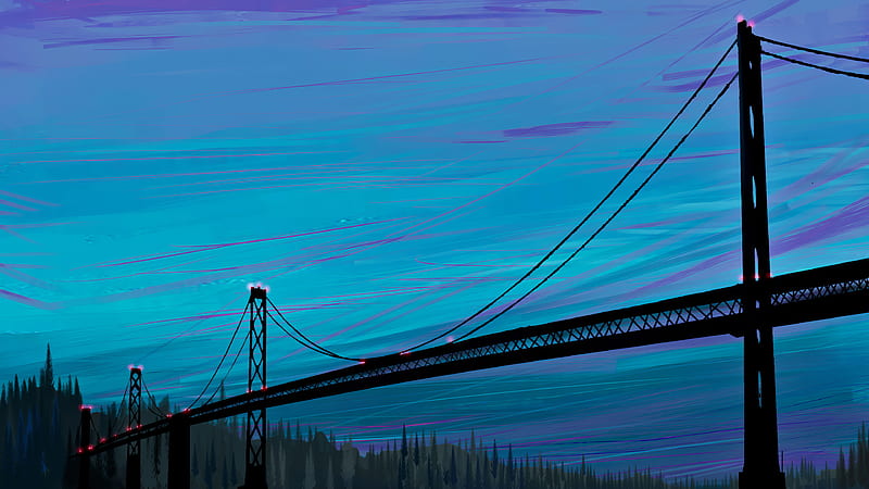 Sea Bridge Digital Art , bridge, artist, artwork, digital-art, artstation, HD wallpaper