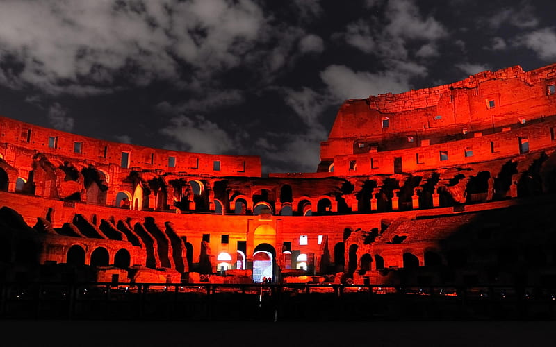 Red Rome the Colosseum-city architecture, HD wallpaper