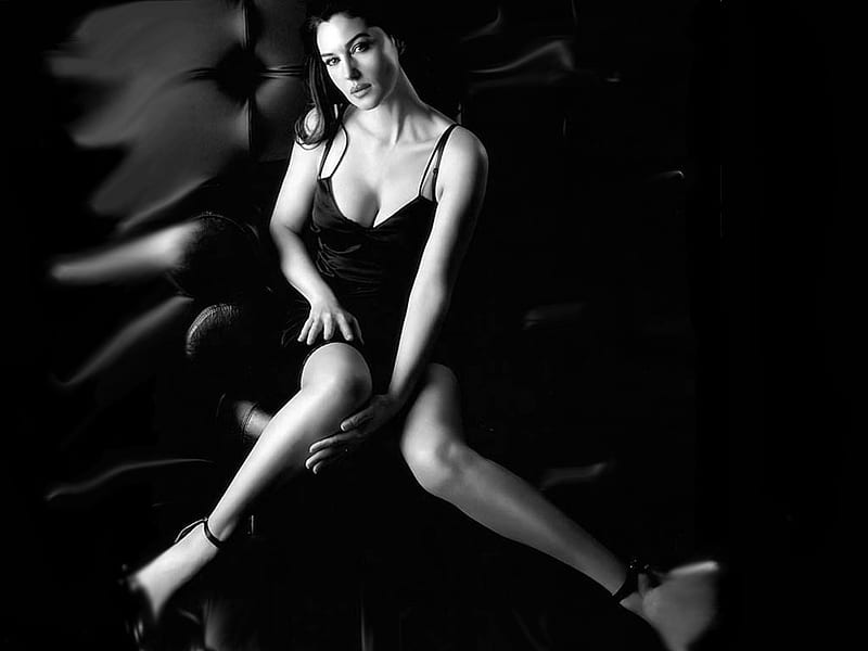 Monica Bellucci, black and white, movies, model, sex symbol, HD wallpaper
