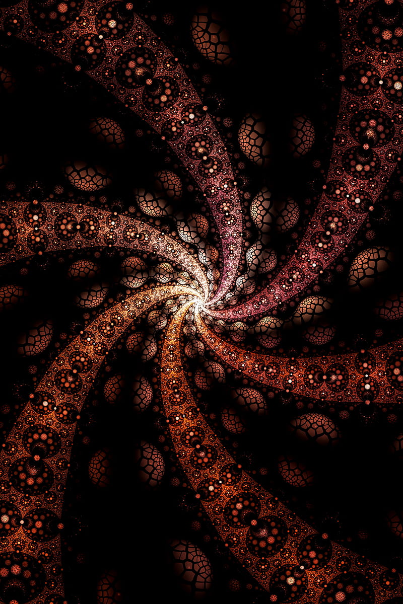 fractal, lines, twisted, vortex, glow, HD phone wallpaper