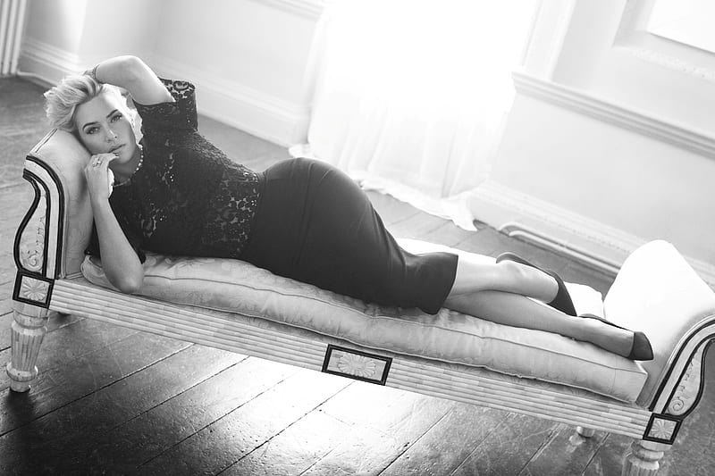Kate Winslet Monochrome , kate-winslet, celebrities, women, monochrome, black-and-white, HD wallpaper