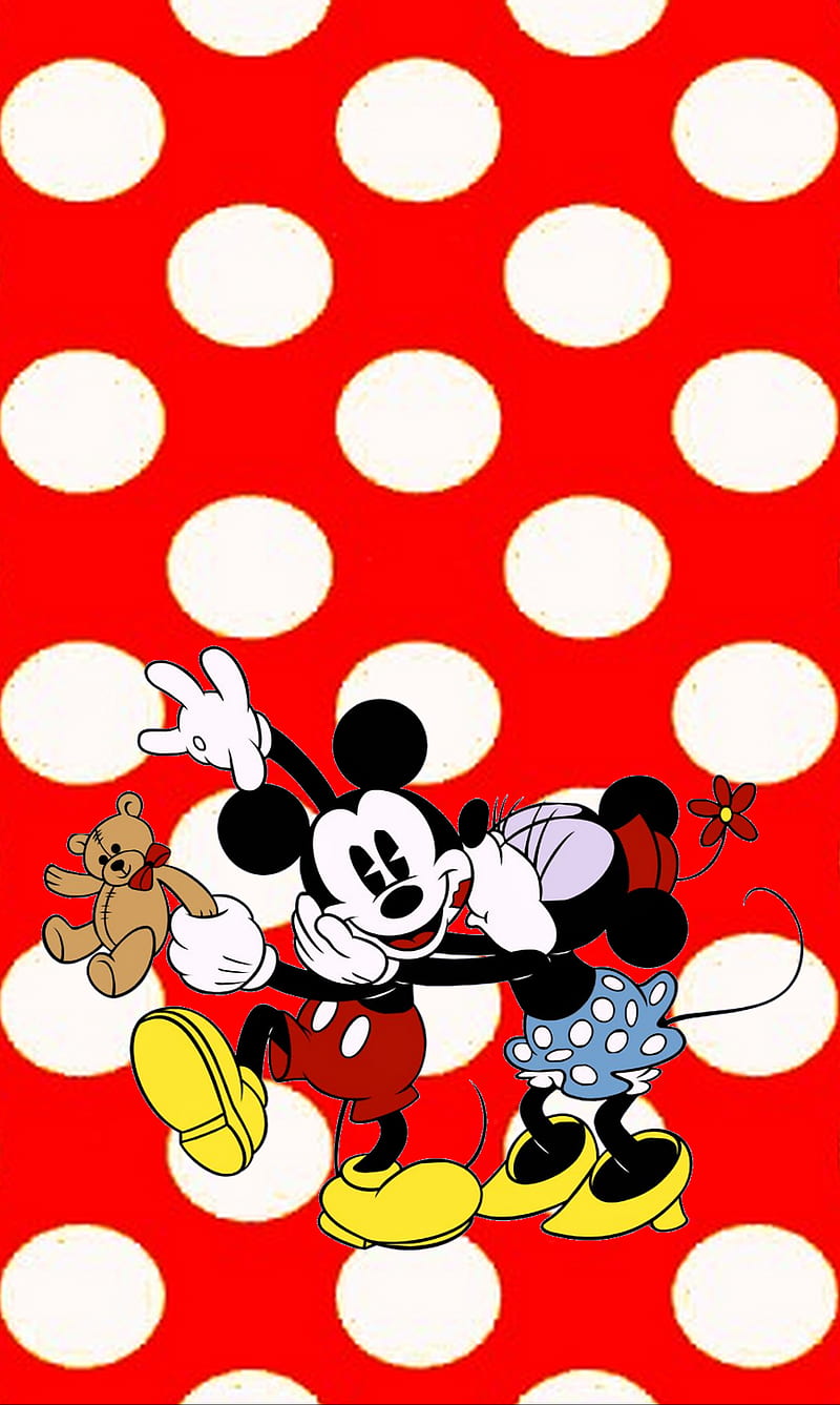 480x800px, friends, happy, kiss, mickey mouse, minnie, valentines day, HD phone wallpaper