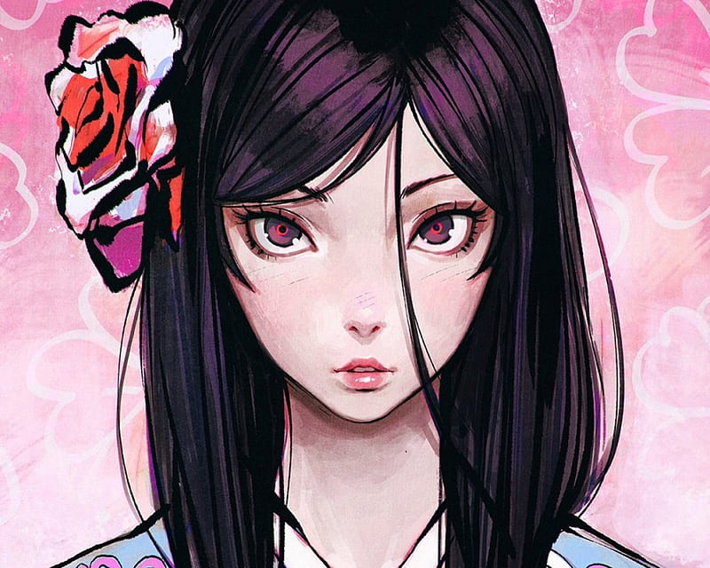 1920x1080px 1080p Free Download Cute Girl Girl Rose Anime Ilya 