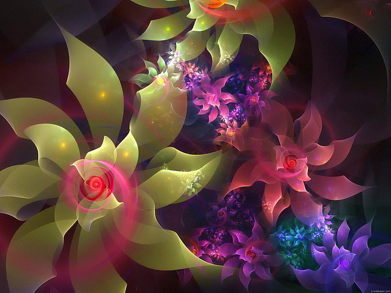 Waltz Of Colours, waltz, 3d, colours, abstract, HD wallpaper