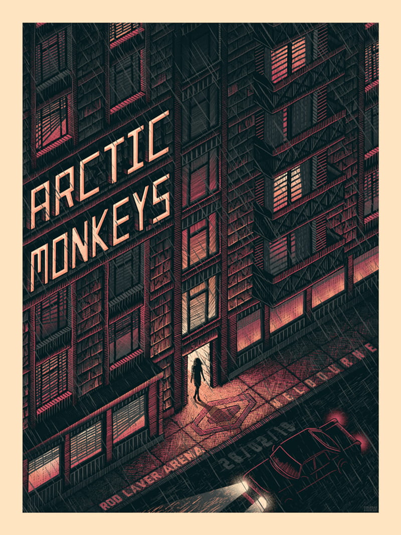 ArcticMonkeys Poster, arctic monkeys tour, melbourne, music, suburban avenger, suburbanavenger, HD phone wallpaper