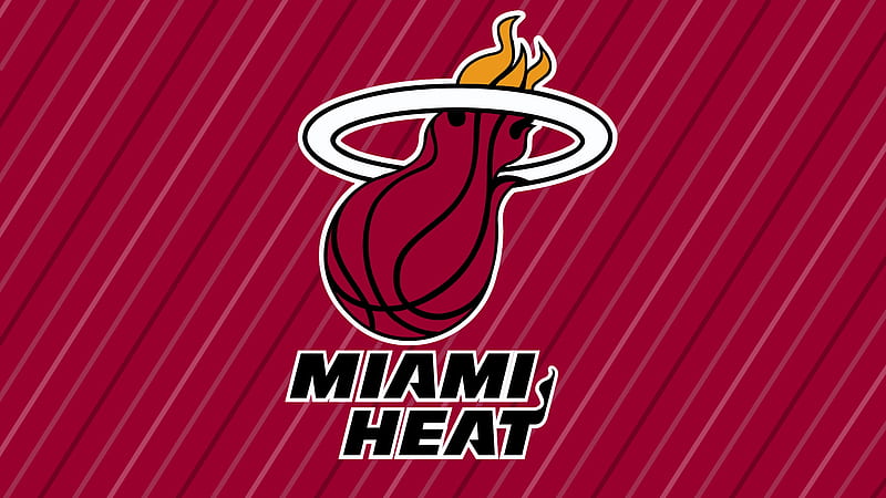 Miami Heat Logo In Red Stripes Background Miami Heat, HD wallpaper