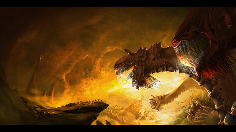Dantes Inferno - Cerberus, demons, fantasy, multicolor, illustrations, graphics, HD wallpaper