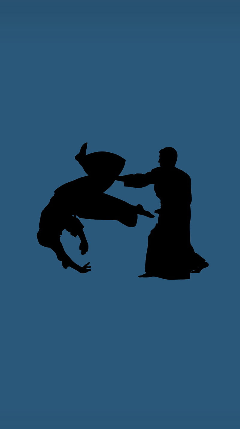 Aikido, black, blue, martial arts, HD phone wallpaper