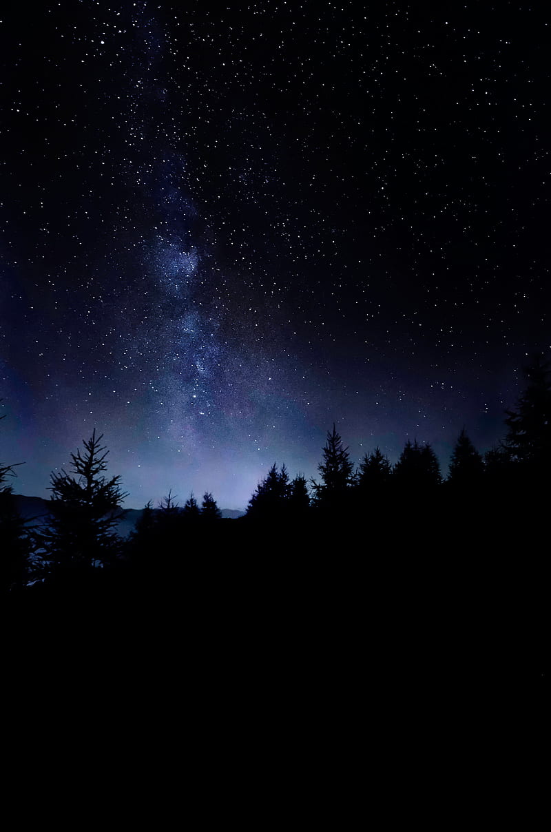 Night, nature, borealis, astronomy, starry, aurora, purple, sky, HD phone wallpaper