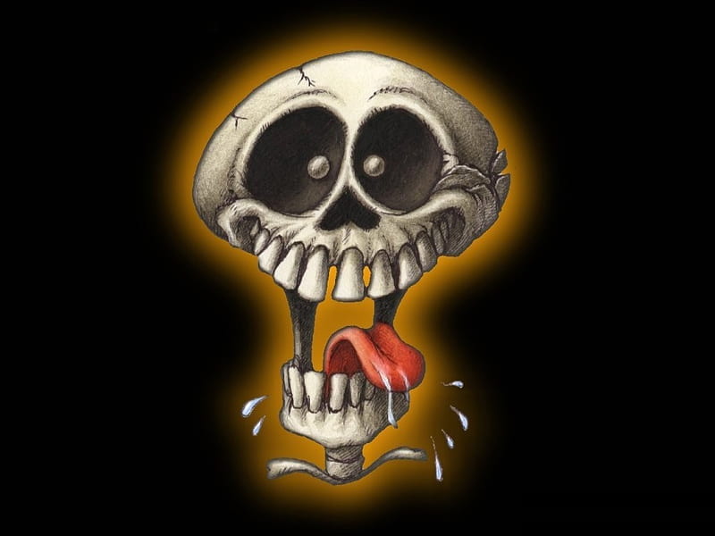Funny Skull, funny, tongue, humorous, HD wallpaper