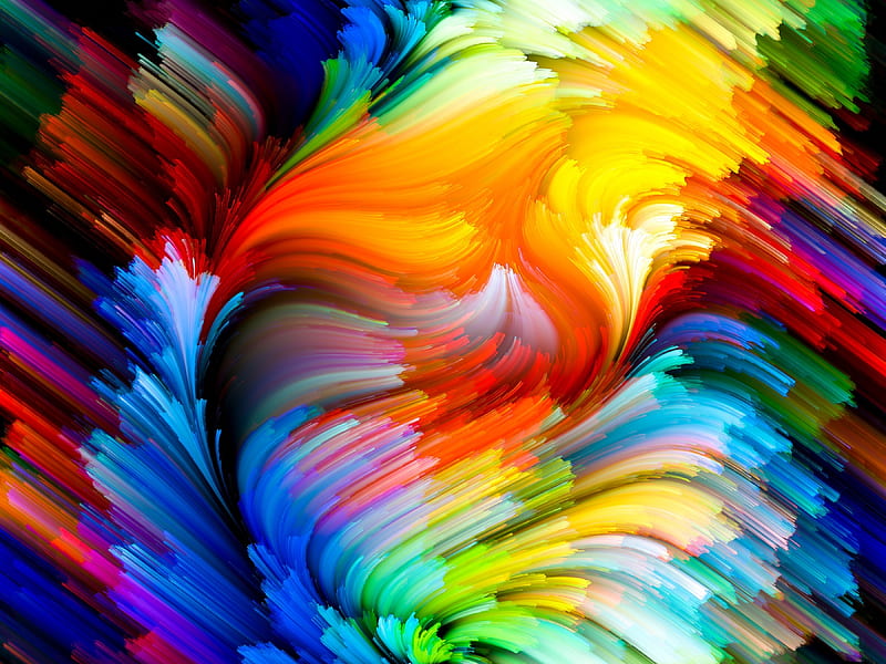 Abstract, draw, colorful, art, texture, rainbow, skin, HD wallpaper