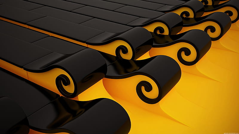 3D Black Yellow Paint Art Abstract, HD wallpaper | Peakpx