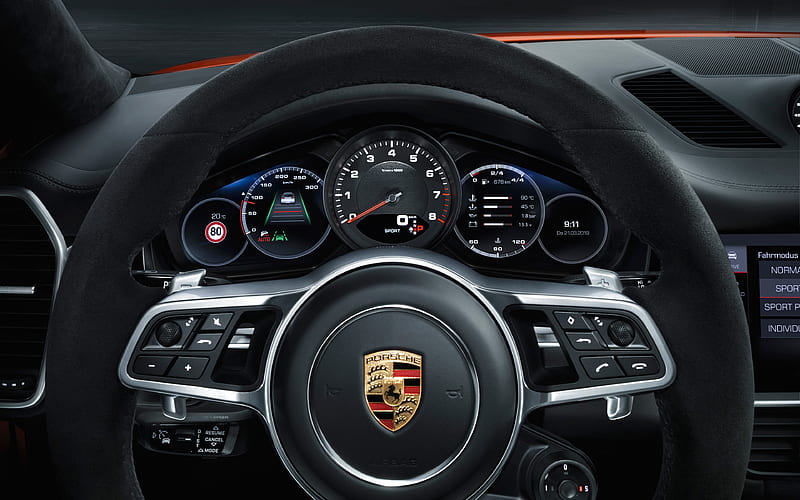 Porsche Cayenne Coupe interior, dashboard, 2019 cars, german cars, Porsche Cayenne Coupe, luxury cars, Porsche, HD wallpaper