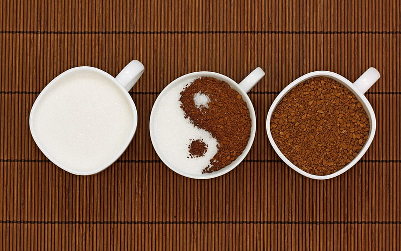*** In yang coffee cups ***, coffee, white, fresh, cups, HD wallpaper