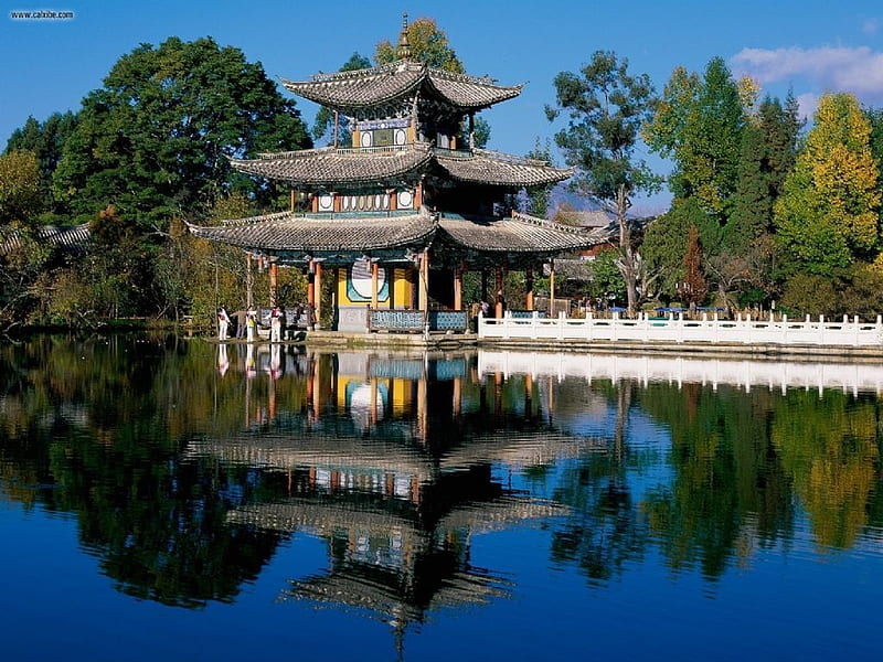 Black Dragon Pool Park - Beijing China, peaceful, water, quiet, park, HD wallpaper