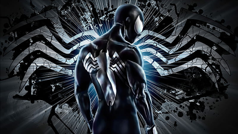 El negro spiderman, spiderman, superhéroes, artista, obra de arte, Fondo de pantalla HD |