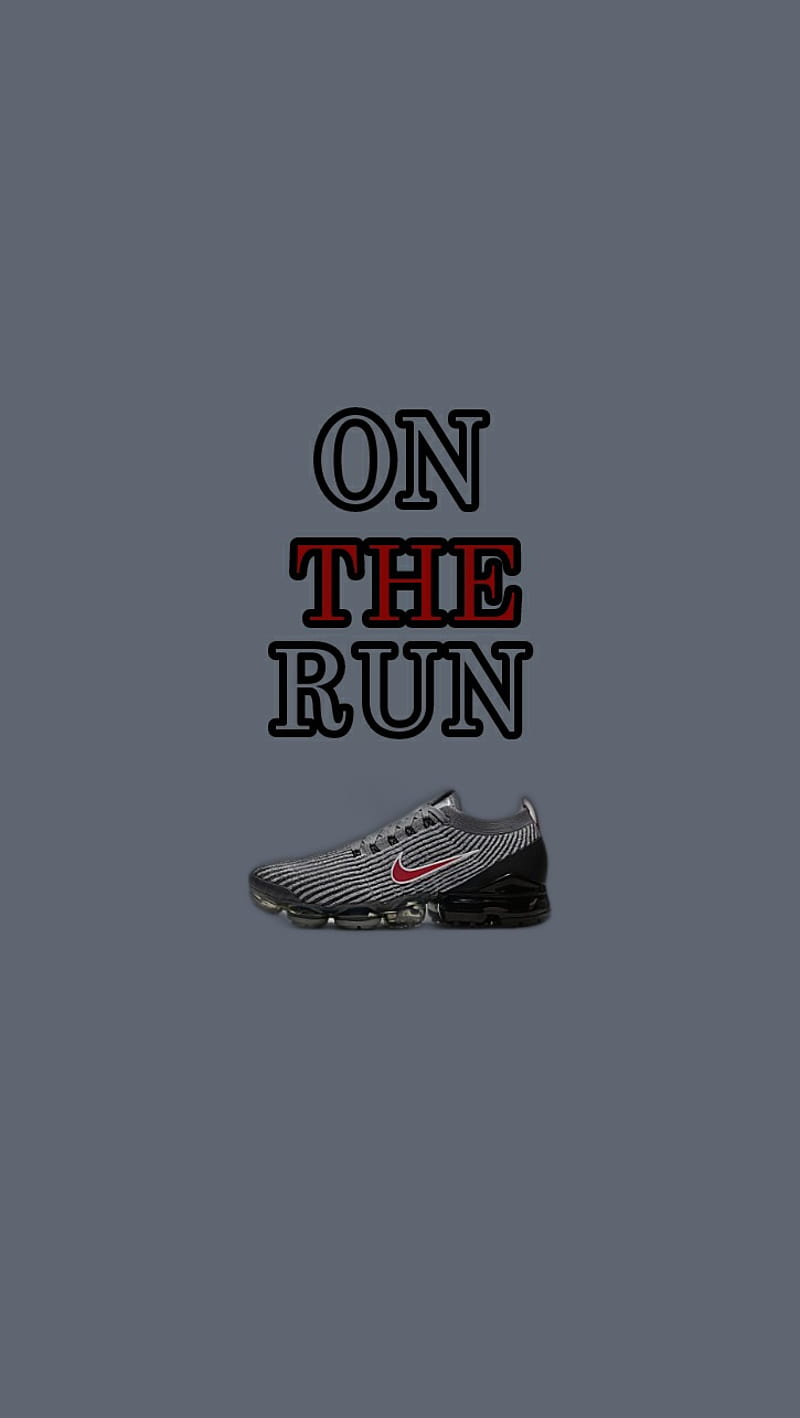 Rungray, gray, just do it, nike, red, run, shoes, HD phone wallpaper