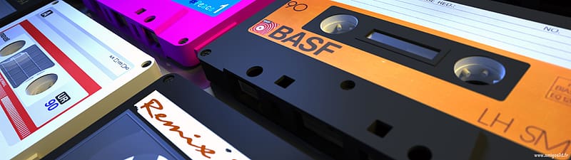 Music, 3D, Vintage, Colors, Retro, Cassette, HD wallpaper