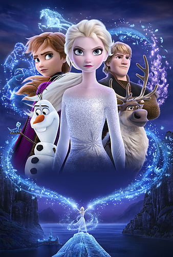 Elsa in Christmas, blue gown, cute elsa, disney, disney princess, frozen,  frozen 2, HD phone wallpaper