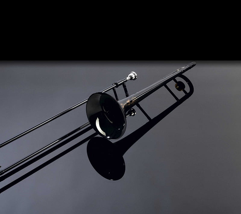 Black trombone, bone, trombonist, HD wallpaper