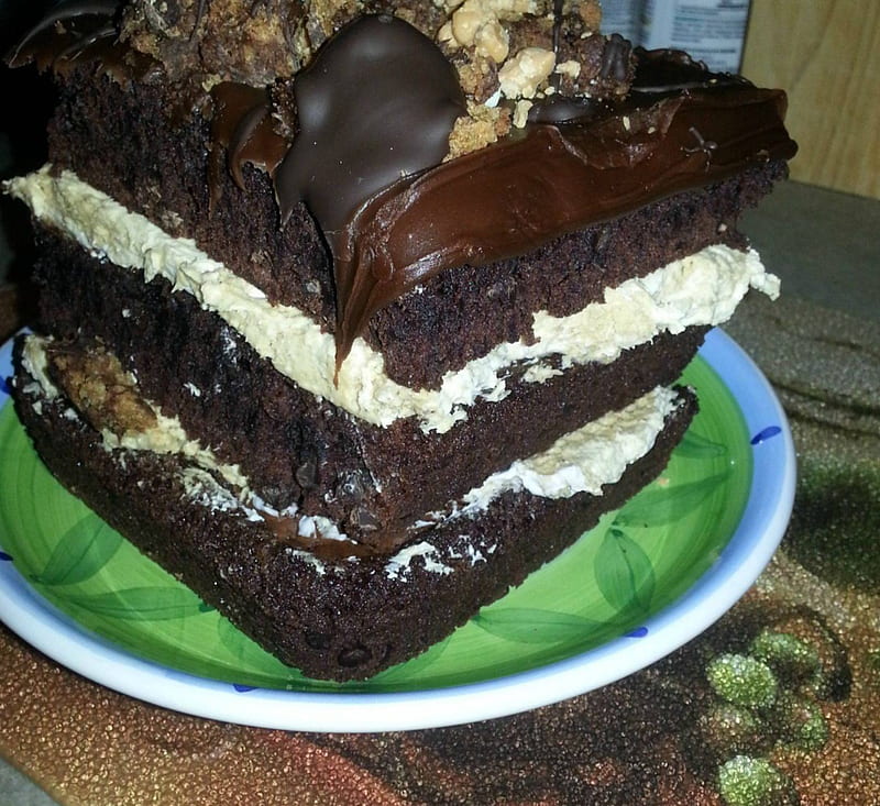 Chocolate Peanut Butter Brownie Tower, Peanut Butter, yummy, entertainment, Brownie, foods, Chocolate, HD wallpaper