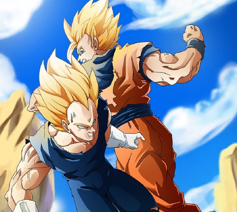 Goku Majin Vegeta Transform Into SSJ2 1080p HD