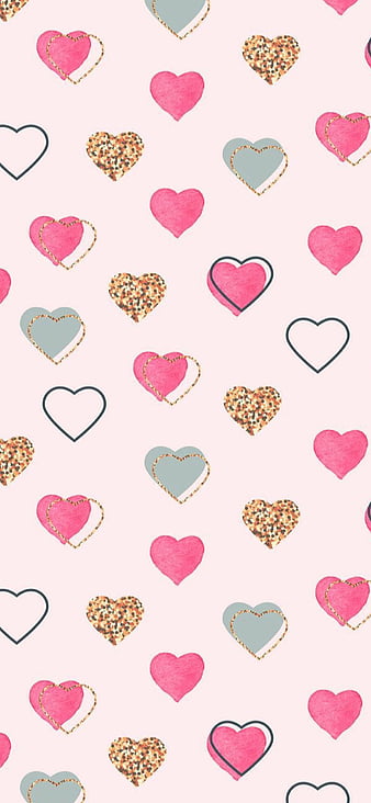 Free Pink Heart Wallpaper For Phone and Computer