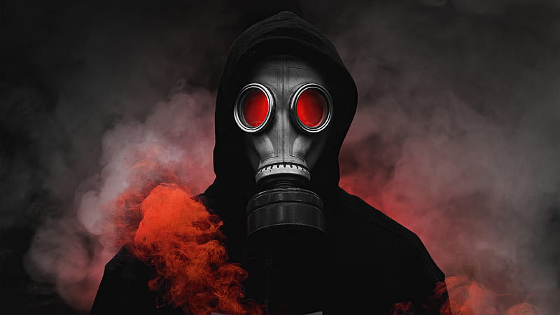 Gas Mask Boy, artist, artwork, digital-art, HD wallpaper