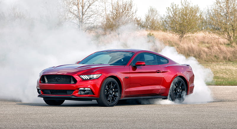 2016 Ford Mustang GT Coupe Black Package - Burnout - Front , car, HD wallpaper
