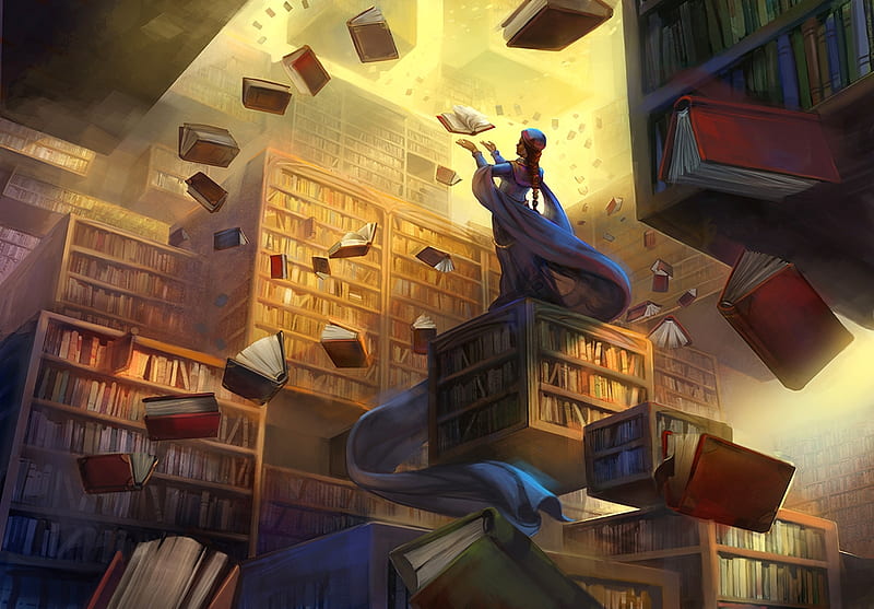 fantasy library art