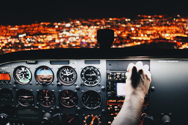 person holding airplane control panel, HD wallpaper