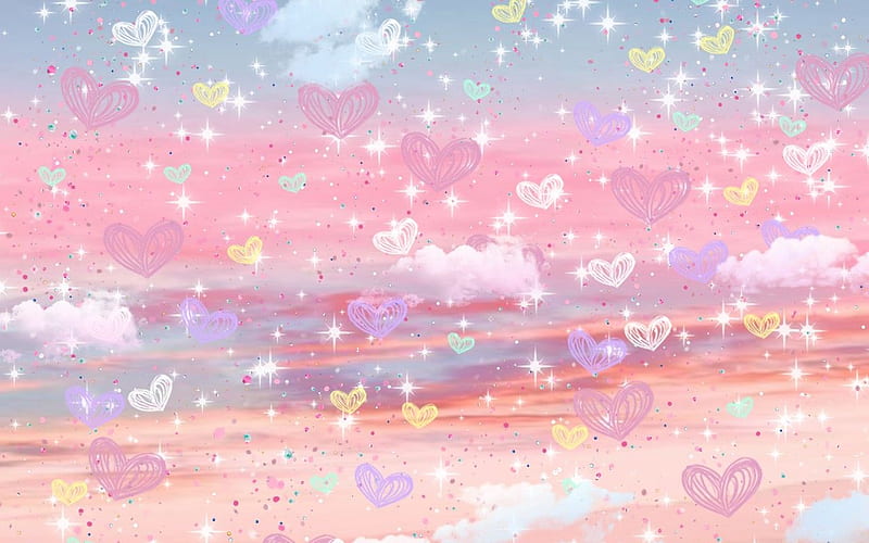 Super Cute Pink Aesthetic Hearts Background PC . Cute Cartoon, Cartoon,  Hearts Watercolor, HD wallpaper | Peakpx
