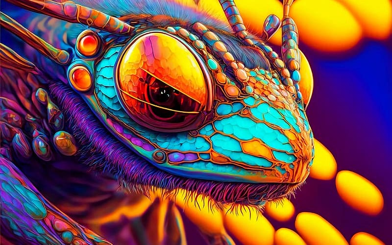 Dragon Head, art, lizard, animal, digital, colors, ai, HD wallpaper
