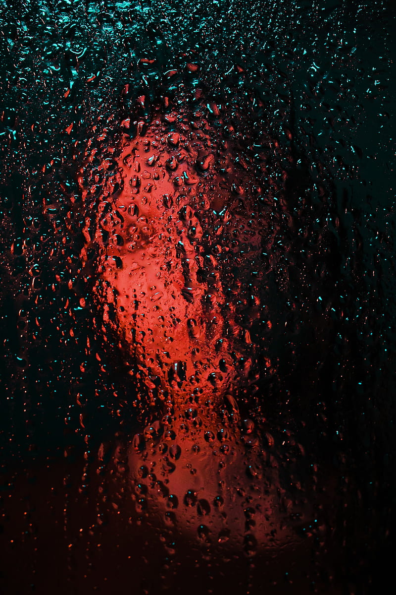 glass, drops, silhouette, face, blur, wet, HD phone wallpaper