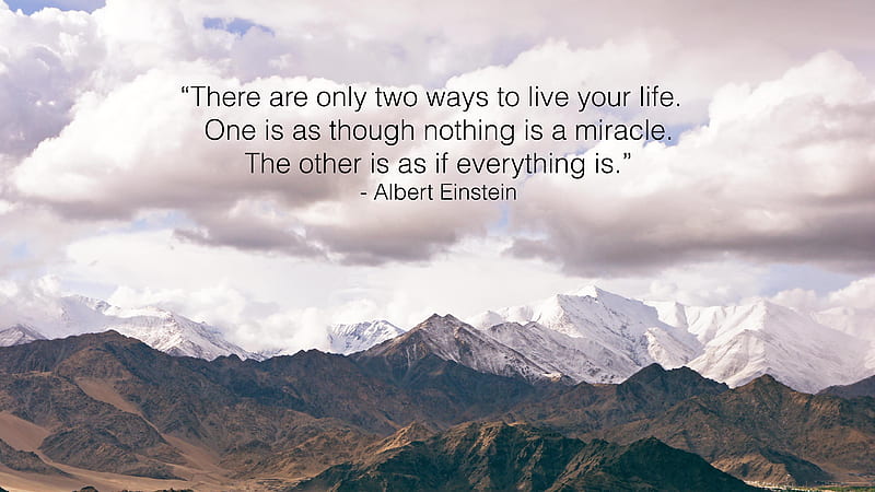 There Are Only Two Ways To Live Your Life Inspirational, HD wallpaper