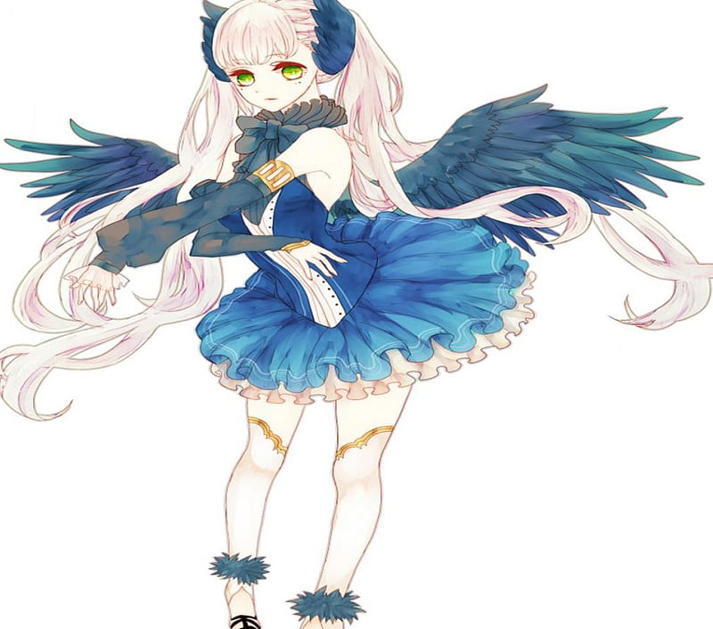 Angel, cute, wings, dress, girl, orginal, long hair, HD wallpaper Angel, cute, wings, dress, girl, orginal, long hair, HD wallpaper