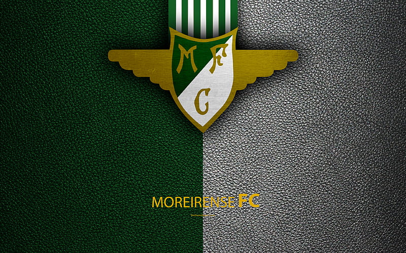 Moreirense FC leather texture, Liga NOS, Primeira Liga, emblem, Moreirense logo, Moreira de Conugus, Portugal, football, Portugal Football Championships, HD wallpaper